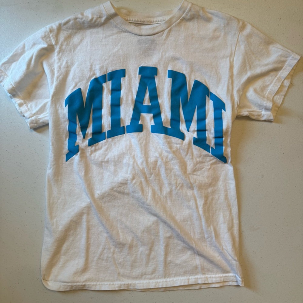 Sugar Flower T-Shirt with 'MIAMI' Print | S